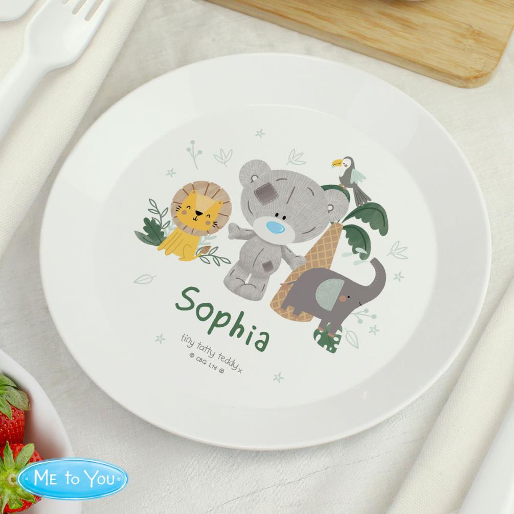 Personalised Tiny Tatty Teddy Jungle Animals Plastic Plate Extra Image 2